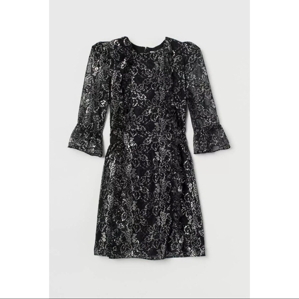 H&M The Vampire's Wife Black Mini Lace Dress S NWT